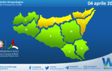Meteo Sicilia: bollettino di allerta meteo per domani, martedì 04 aprile 2023