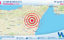 Scossa di terremoto magnitudo 2.8 nei pressi di Milo (CT)