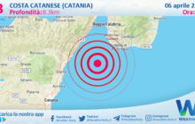 Scossa di terremoto magnitudo 3.3 nei pressi di Costa Catanese (Catania)