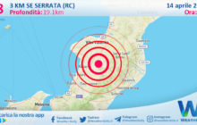 Scossa di terremoto magnitudo 2.8 nei pressi di Serrata (RC)