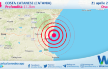 Scossa di terremoto magnitudo 4.4 nei pressi di Costa Catanese (Catania)