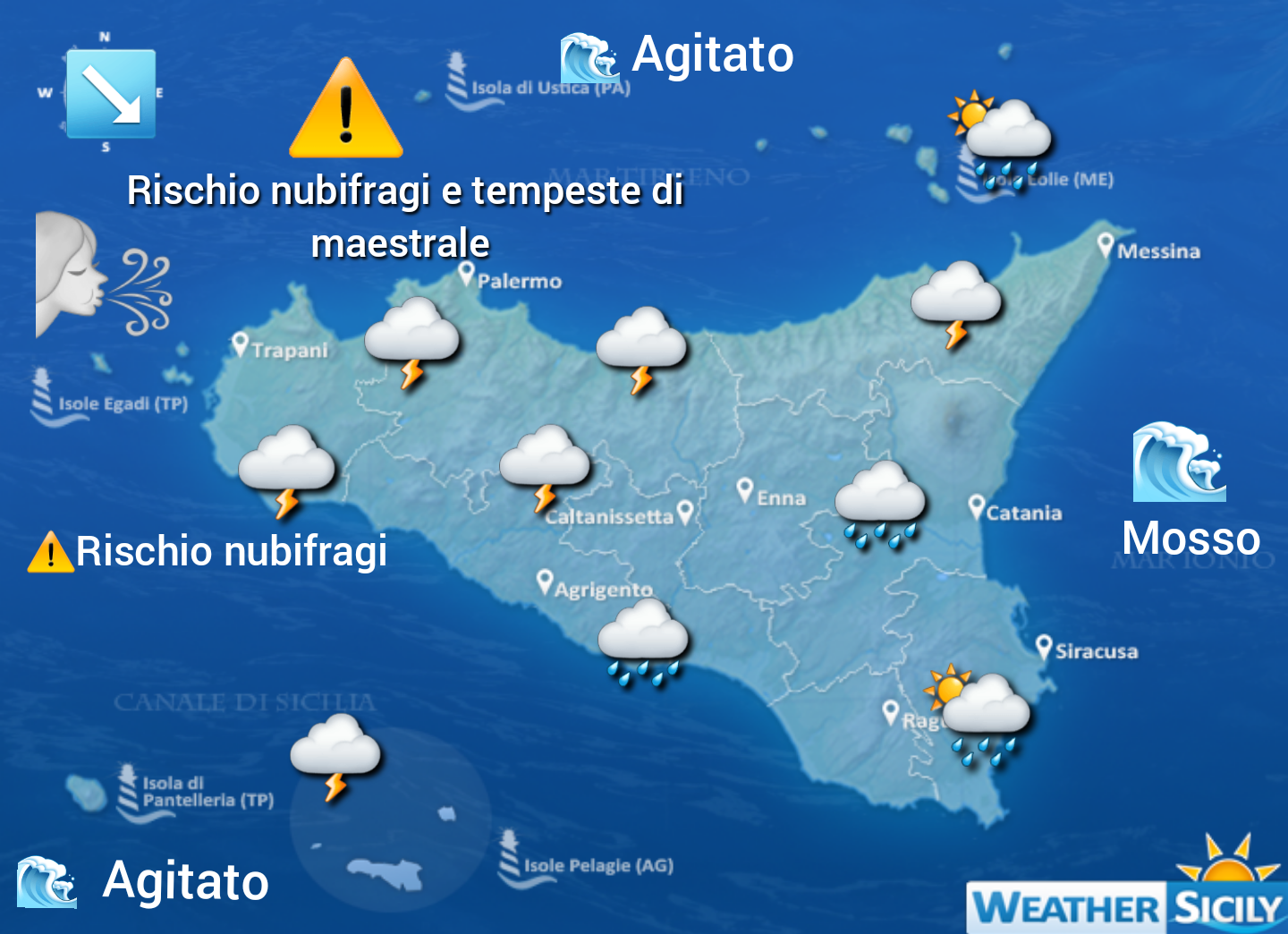 Meteo Sicilia: Tempesta Mediterranea in arrivo con nubifragi, forte vento, intense mareggiate e crollo termico!