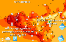 Meteo Sicilia: intenso Scirocco, clima mite e piogge sparse tra oggi e domani. Insidioso maltempo nel weekend!
