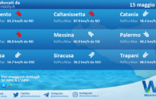 Meteo Sicilia: previsioni meteo mare e vento per domani, lunedì 15 maggio 2023