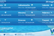 Meteo Sicilia: previsioni meteo mare e vento per domani, domenica 28 maggio 2023