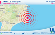 Scossa di terremoto magnitudo 3.0 nei pressi di Crotone (KR)