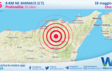 Scossa di terremoto magnitudo 3.6 nei pressi di Maniace (CT)