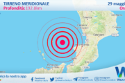 Scossa di terremoto magnitudo 2.8 nel Tirreno Meridionale (MARE)