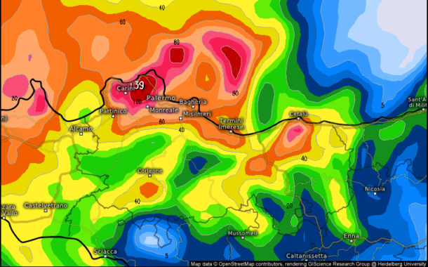 Meteo Palermo e provincia: Ciclone Mediterraneo domani con rischio nubifragi, intense mareggiate e forti raffiche di maestrale!