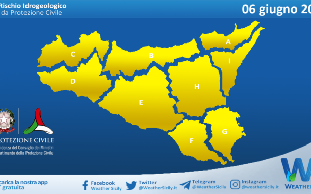 Meteo Sicilia: bollettino di allerta meteo per domani, martedì 06 giugno 2023
