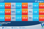 Meteo Sicilia: temperature previste per domani, mercoledì 07 giugno 2023