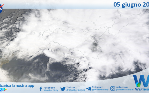 Meteo Sicilia: immagine satellitare Nasa di lunedì 05 giugno 2023