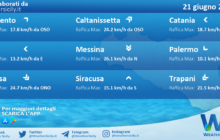 Meteo Sicilia: previsioni meteo mare e vento per domani, mercoledì 21 giugno 2023
