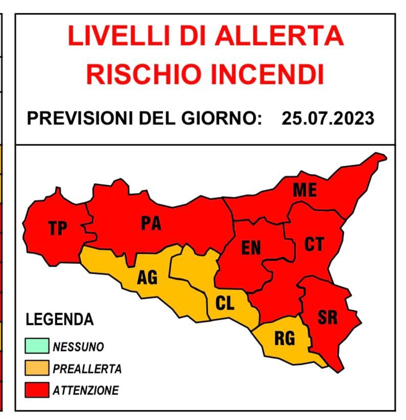 Sicilia: allerta rossa per rischio incendi  nelle prossime ore!