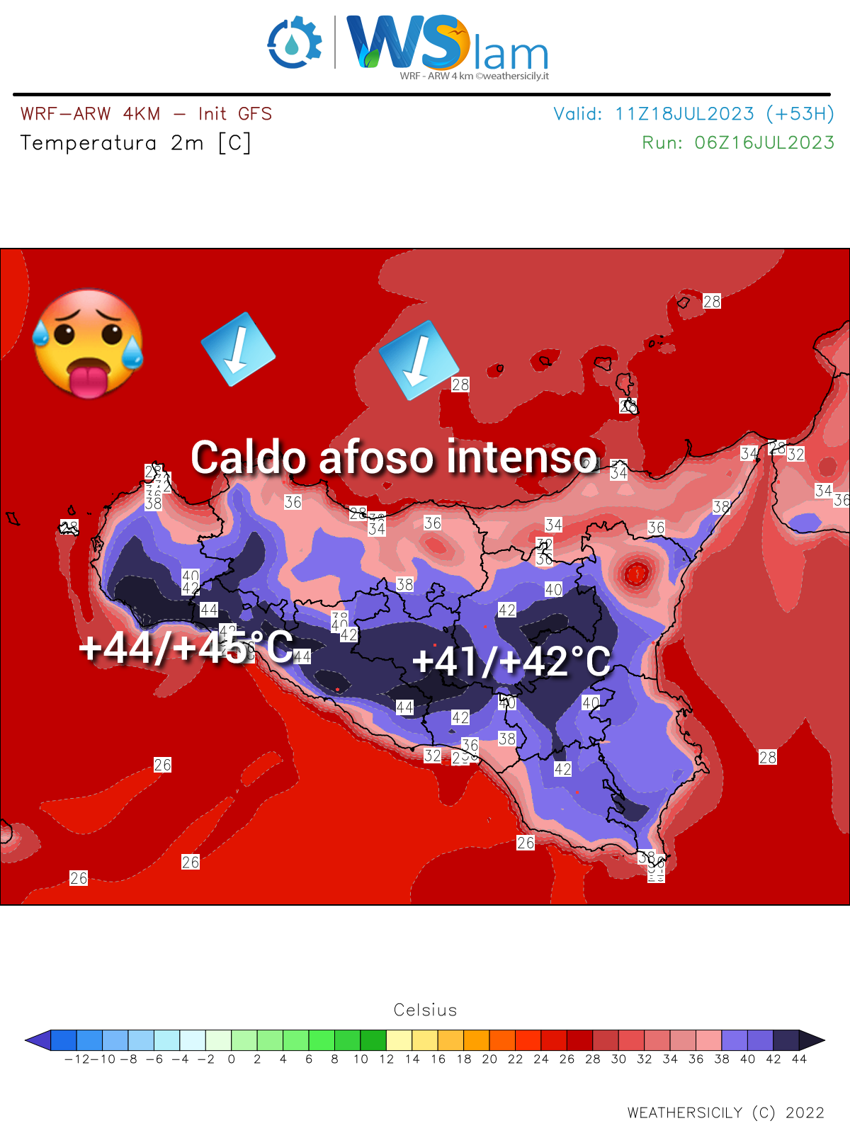 Sicilia: Inizia una settimana infuocata. Attese temperature anche oltre i +45°C per diversi giorni!