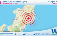 Scossa di terremoto magnitudo 2.5 nei pressi di Nardodipace (VV)