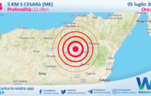 Scossa di terremoto magnitudo 3.4 nei pressi di Cesarò (ME)