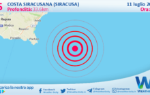 Scossa di terremoto magnitudo 2.5 nei pressi di Costa Siracusana (Siracusa)