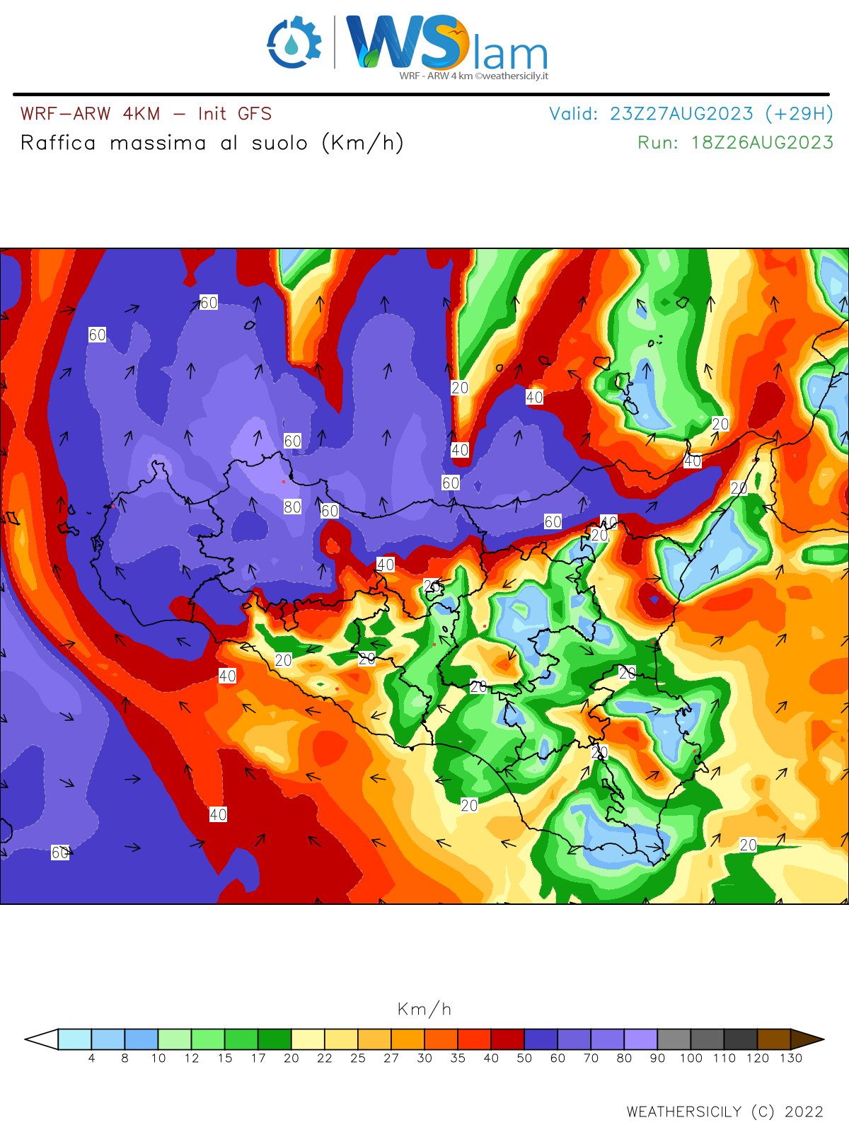 Meteo Sicilia: venti meridionali di burrasca e molto caldo quest'oggi!