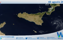 Meteo Sicilia: immagine satellitare Nasa di giovedì 03 agosto 2023