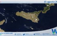 Meteo Sicilia: immagine satellitare Nasa di martedì 15 agosto 2023