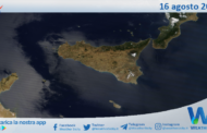Meteo Sicilia: immagine satellitare Nasa di mercoledì 16 agosto 2023