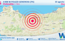 Scossa di terremoto magnitudo 2.6 nei pressi di Polizzi Generosa (PA)