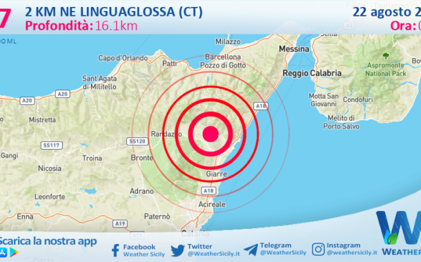 Scossa di terremoto magnitudo 2.7 nei pressi di Linguaglossa (CT)