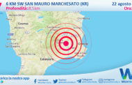 Scossa di terremoto magnitudo 2.7 nei pressi di San Mauro Marchesato (KR)