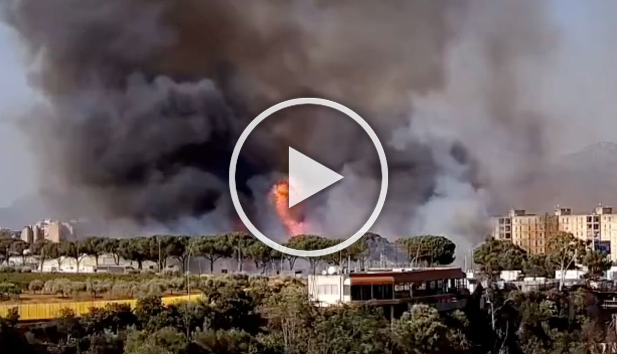 Caldo ed incendi in Sicilia: fiamme anche a Palermo al viale regione siciliana  - VIDEO -