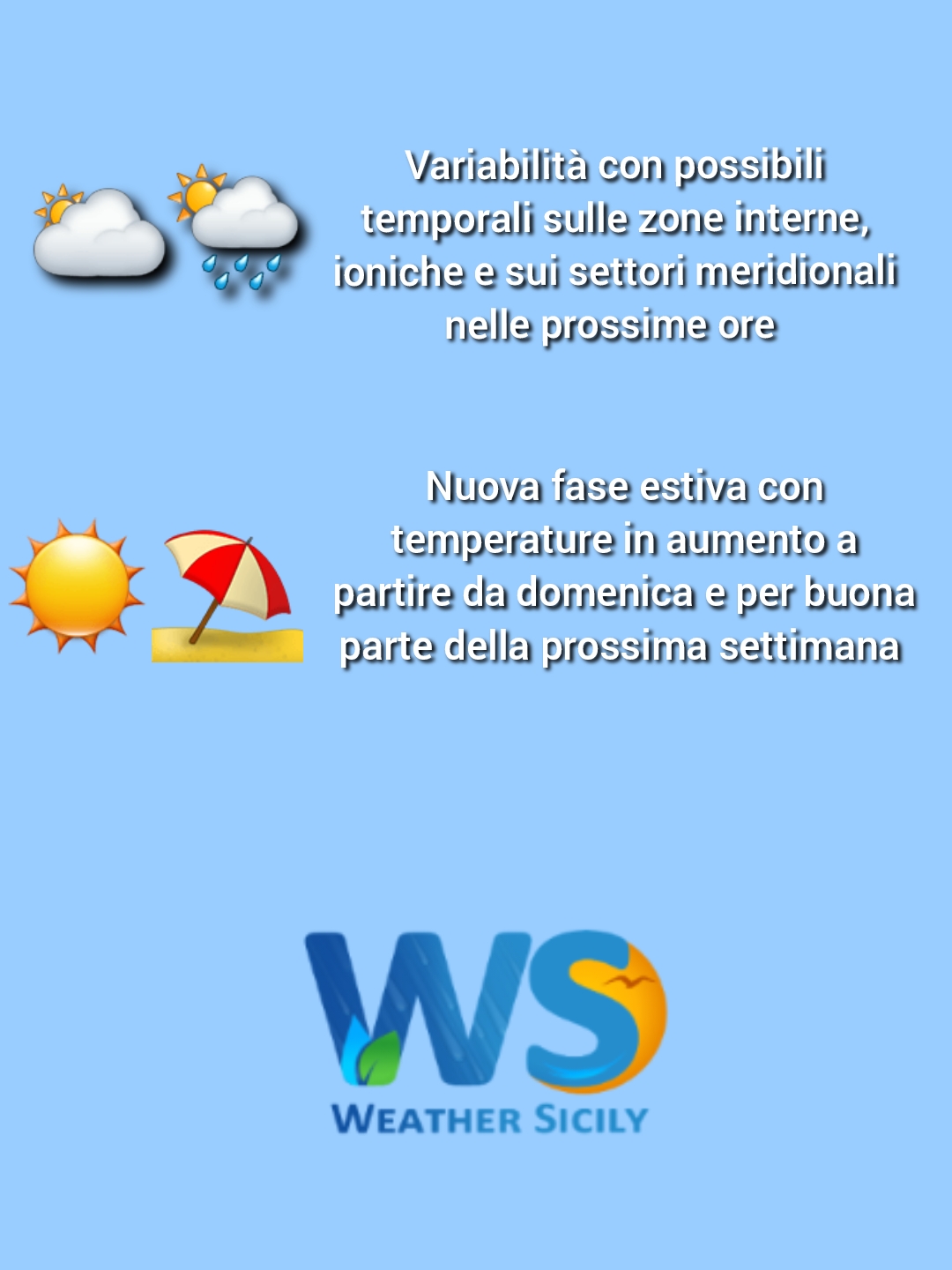 Meteo Sicilia: ancora variabilità  nelle prossime ore, poi da domenica nuova fase estiva.