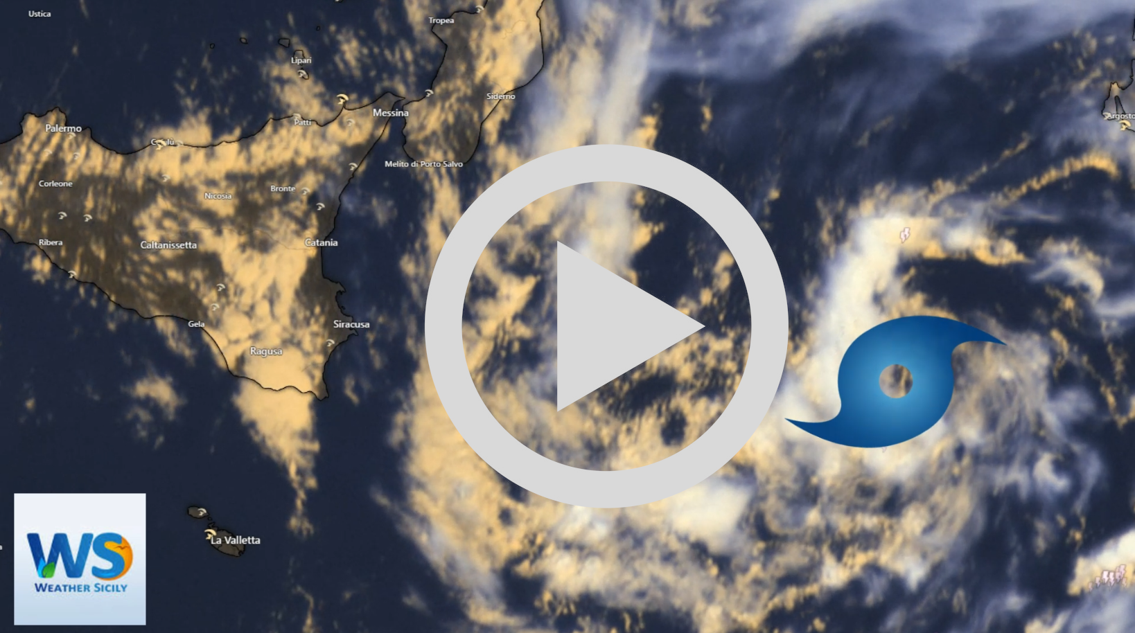 Meteo Sicilia: Le spettacolari immagini da satellite del ciclone in intensificazione al largo del Mar Ionio [VIDEO]