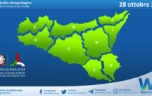 Meteo Sicilia: bollettino di allerta meteo per domani, sabato 28 ottobre 2023