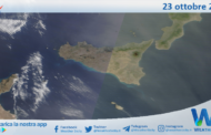 Meteo Sicilia: immagine satellitare Nasa di lunedì 23 ottobre 2023