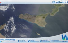 Meteo Sicilia: immagine satellitare Nasa di lunedì 23 ottobre 2023