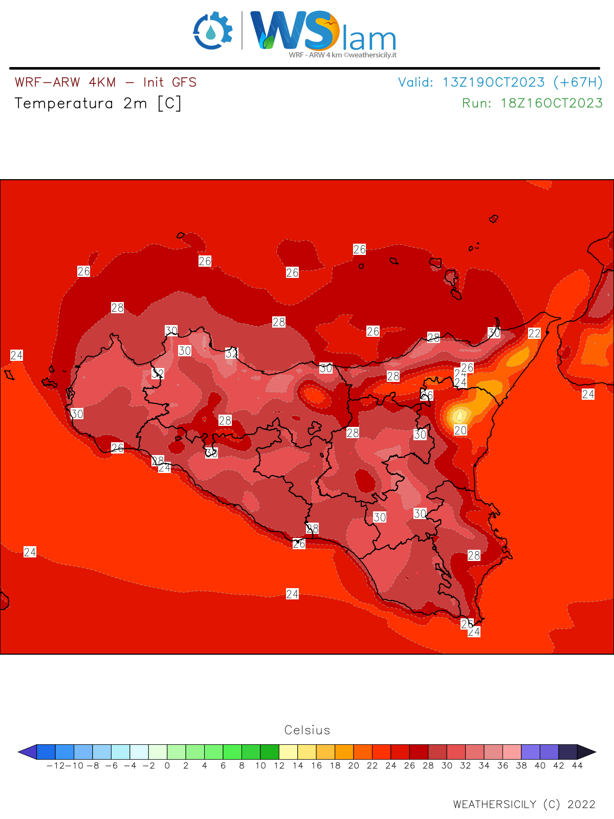 Sicilia: forte ondata di caldo in arrivo. Temperature fino a +36°C e venti meridionali