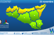 Meteo Sicilia: bollettino di allerta meteo per domani, sabato 25 novembre 2023