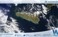 Meteo Sicilia: immagine satellitare Nasa di domenica 26 novembre 2023