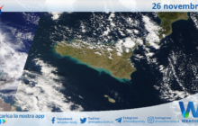 Meteo Sicilia: immagine satellitare Nasa di domenica 26 novembre 2023