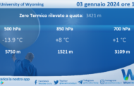 Meteo Sicilia: Radiosondaggio Trapani Birgi di mercoledì 03 gennaio 2024 ore 12:00