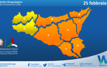 Meteo Sicilia: bollettino di allerta meteo per domani, domenica 25 febbraio 2024