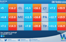 Meteo Sicilia: temperature previste per domani, giovedì 08 febbraio 2024