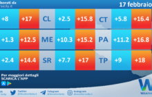 Meteo Sicilia: temperature previste per domani, sabato 17 febbraio 2024