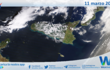 Meteo Sicilia: immagine satellitare Nasa di lunedì 11 marzo 2024