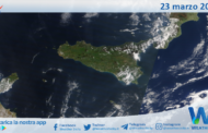 Meteo Sicilia: immagine satellitare Nasa di sabato 23 marzo 2024