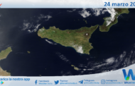 Meteo Sicilia: immagine satellitare Nasa di domenica 24 marzo 2024