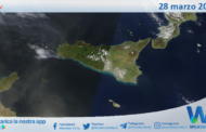 Meteo Sicilia: immagine satellitare Nasa di giovedì 28 marzo 2024