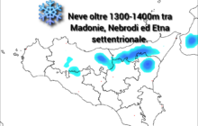 Meteo Sicilia: aria fredda in arrivo! Attese nevicate tra Madonie, Nebrodi ed Etna.