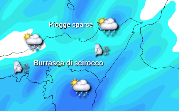Meteo Messina e provincia: forte scirocco, clima mite e qualche pioggia