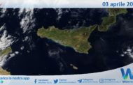 Meteo Sicilia: immagine satellitare Nasa di mercoledì 03 aprile 2024